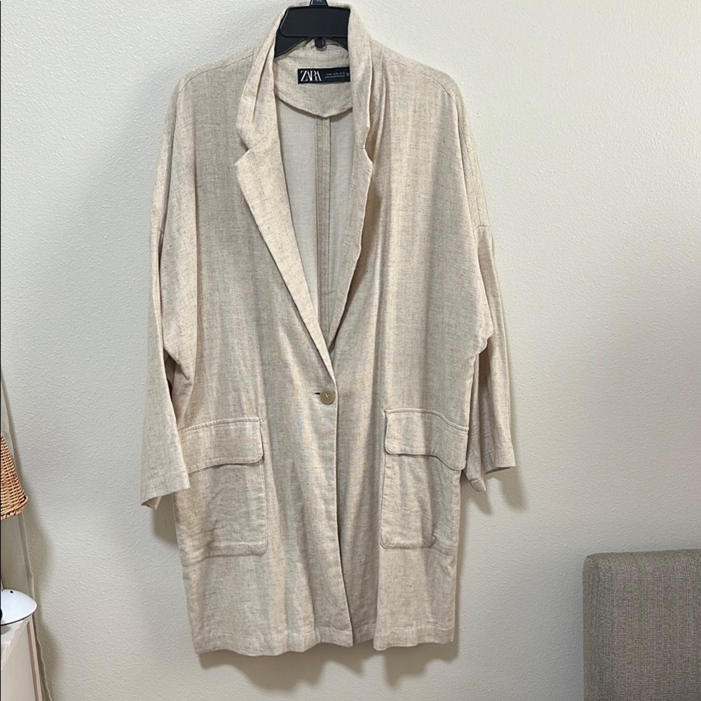 Zara Light Beige Casual Blazer